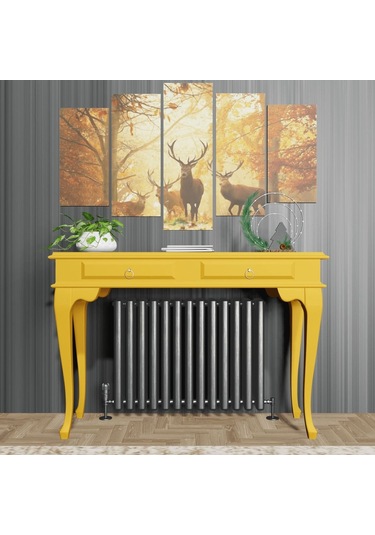 Roys Ahşap 120 Cm Hardal Çekmeceli Petek Üstü Yüksek  Dresuar Ahşap