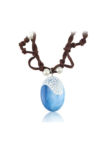 Doğal Taş Görünümlü Çok Şık Kadın Kolye Beyaz