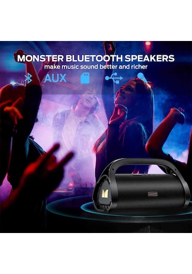 Monster Adventurer Max Boombox 60 W Çift Subwoofer IPX7 Bluetooth 5.0 Hoparlör