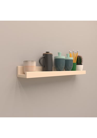 Rafkestir Setli Duvar Rafı 40 Cm Krem ( Parlak )
