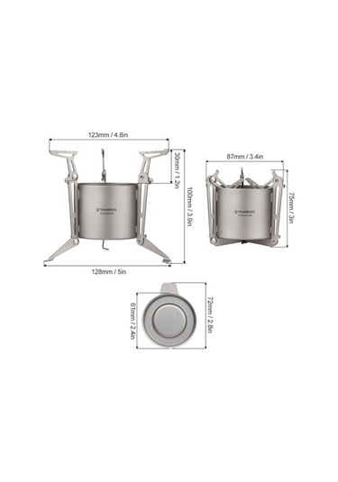 Ulzyvf Titanyum Tencere Skycity Sırt Seti: Katlanır Kamp Ocak, Alkollü Açık & Hava Desteği Çantası, Çok Renkli Çok Renkli