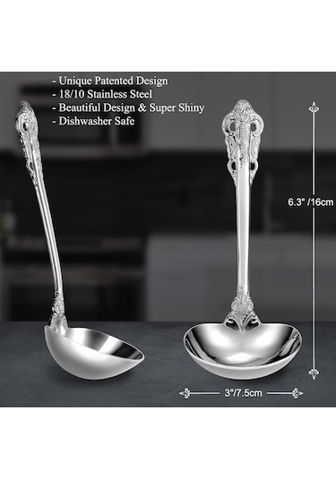 Ulzyvf Stil, Sos Paslanmaz Kepçe, Çelik Çelik Bitmiş Ayna Antika Cp Çelik