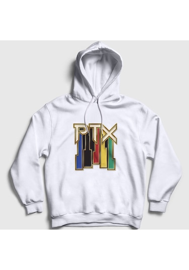 Presmono Unisex Vintage Pentatonix Kapüşonlu Sweatshirt Beyaz