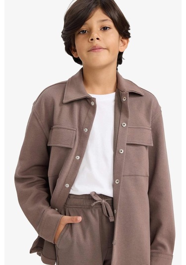 Defacto Erkek Çocuk Polo Yaka Ceket G3750a825aubn571 Kahve-bn571