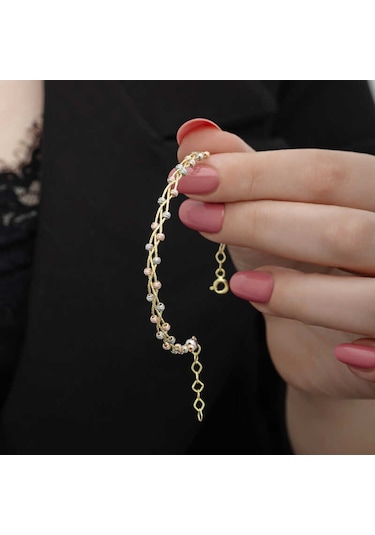 Gümüş Dorika Kadın Bileklik Gümüş - Rose Gold