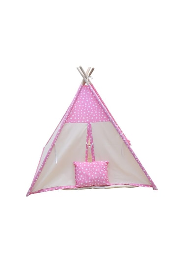 Conconbebe Pembe Yıldız Desenli Çocuk Oyun Çadırı Oyun Evi