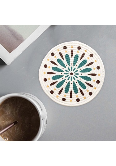 Suntek Dokuma Yuvarlak Servis Altlığı 12cm Örgülü Stil-a Stil A Diğer