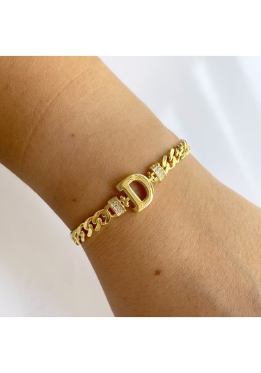 Simurg Jewellery Gümüş D Harfli Bileklik