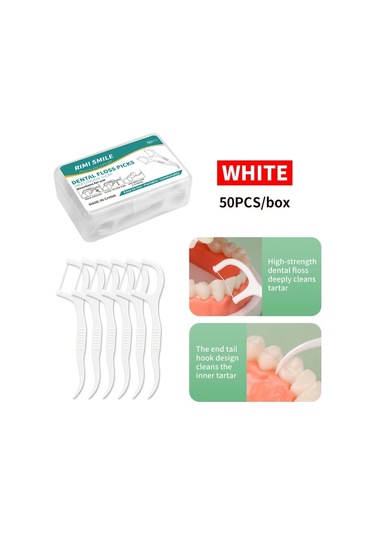 Willowhaven 50 Adet Beyaz Rımı Smıle Diş İpi Çubuğu - Pratik Etkili Hijyenik Diş Arası Temizleme Aracı