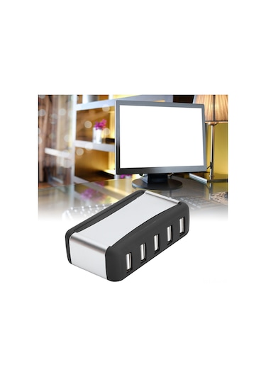 Xindoker 7 Port Usb 2.0 Hub 100-240v Geniş Voltaj Dikey Tip, Hızlı Veri Transferi, Aşırı Yük Korumalı, 480 Mbps, Windows Desteği, Avrupa Standartı Adaptörlü