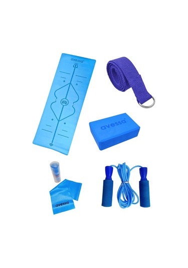 Avessa 5 Parça Pilates Seti No4 Mavi