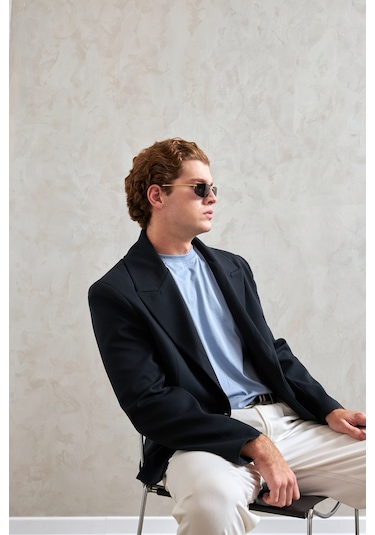 Hyman Erkek Oversize Blazer Ceket Lacivert