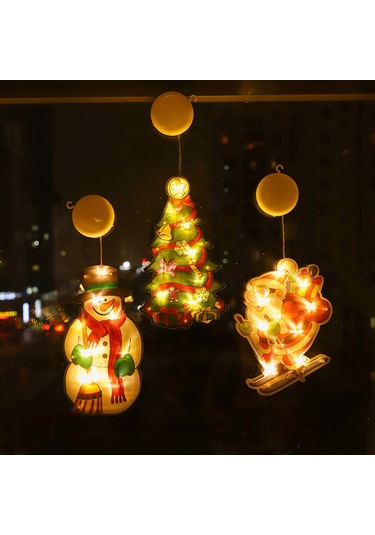 Suofeng S2-kardan Adam Figürlü Led Işık Zinciri, Islak Beyaz Işık, Noel Dekorasyonu, Pencere/perde Süsü, Pilli Piller Dahil Değil Çok Renkli