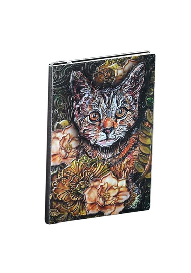 Hediyelik Deri Defter 3d Kedi Kabartmalı Defter