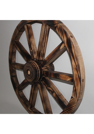 Otantik Ahşap At Arabası Tekeri 70 Cm.(Ahşap 2) Diğer