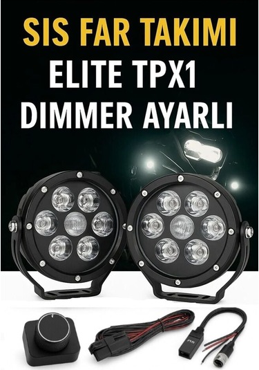 Elite Tpx1 Dimmer Ayarlı Cnc 140 Watt Motorsiklet Led Sis Farı Ta