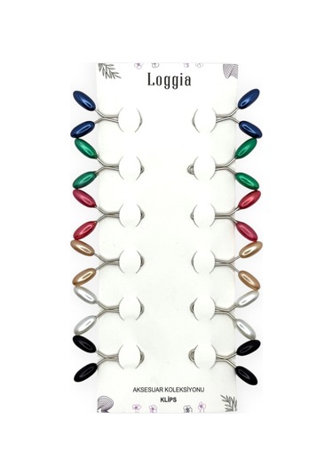 Eşarp Şal Klipsi 12 Adet Arpa Model Canlı Renkler Klips - Kadın Tesettür Aksesuar İğne Karışık Canlı