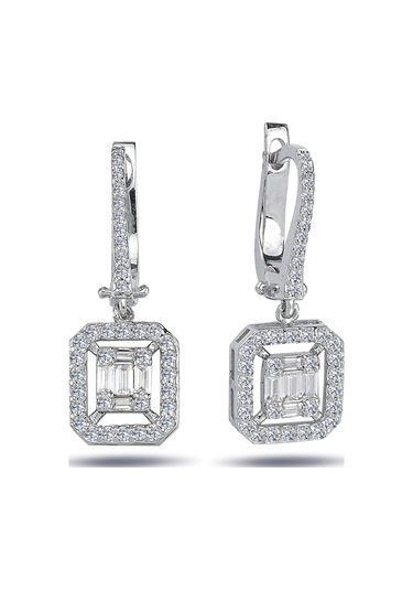 Lova 0,73 Karat Baget ve Dört Köşe Pırlanta Küpe - 3030053