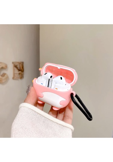 Samsung Galaxy Buds 3 / Galaxy Buds 3 Pro Uyumlu Figürlü Askılı Kılıf Pembe