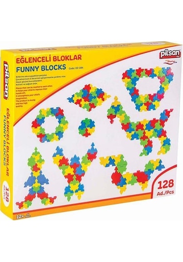 Pilsan Eğlenceli Bloklar 128 Parça Çocuk Oyuncak Eğitici Montesso