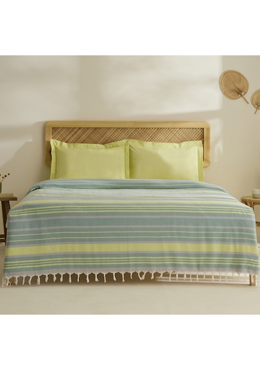 Karaca Home Lynora Çift Kişilik Peştamal Pike Takımı Haki Haki