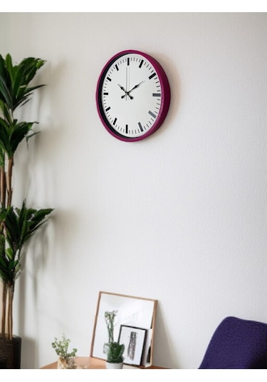 36 Cm Pembe Dekoratif Duvar Saati Çok Renkli 35580427