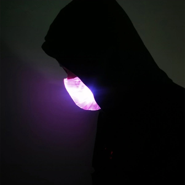 Fortunelane Pm2.5 Filtreli Usb Şarjlı 7 Renk Led Işıklı Yüz Maskesi Kostüm Etkinlikleri İçin Beyaz Beyaz