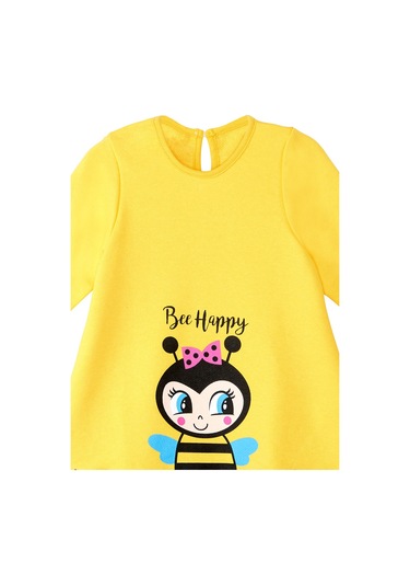 Denokids Arı Sarı Kız Çocuk Elbise Renkli Çok Renkli