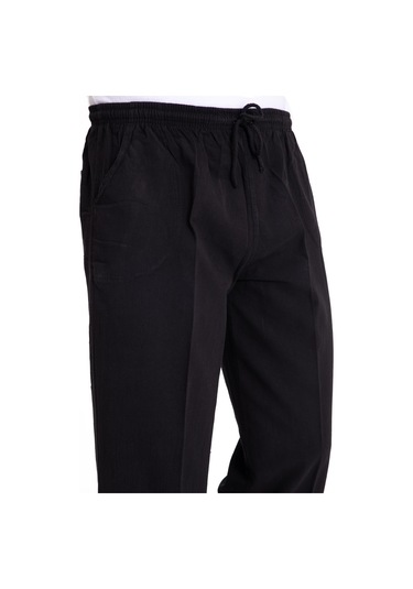 Ham Bez Lastikli Yüksek Bel Rahat Kalıp Natural Pamuk Erkek Eşofman Alt 2188 Siyah