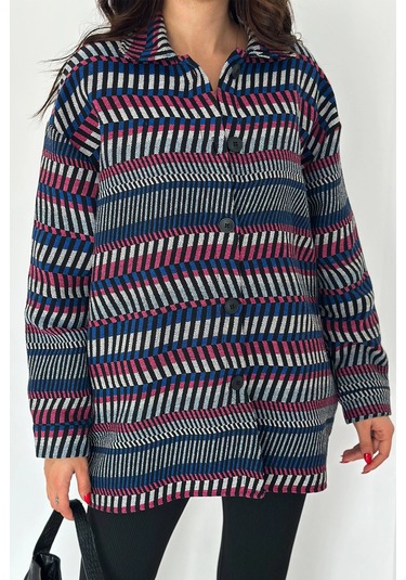 Uzun Gömlek Şeritli Siyah