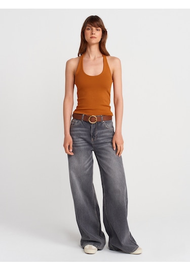 Dilvin 21052 Halter Yaka Top-a.kiremit A.kiremit
