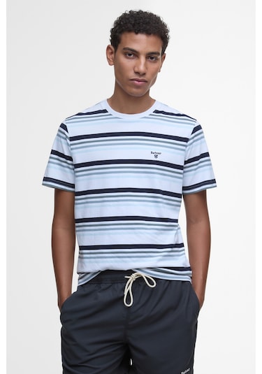 Barbour Houstead Stripe Tailored Fit T-shirt Wh11 White Beyaz