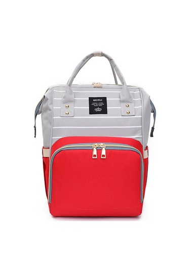 Hangfox Anne Çanta İki Askılı Büyük Kapasiteli Biberon Isıtıcı Su Geçirmez Oxford Kumaş Sırt Çantası Koyu Mor Mor