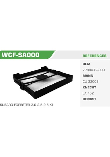 WINKEL WCF-SA000 Polen Filtresi X-Traıl 01- / Forester 02-11 / Fx35 Fx45