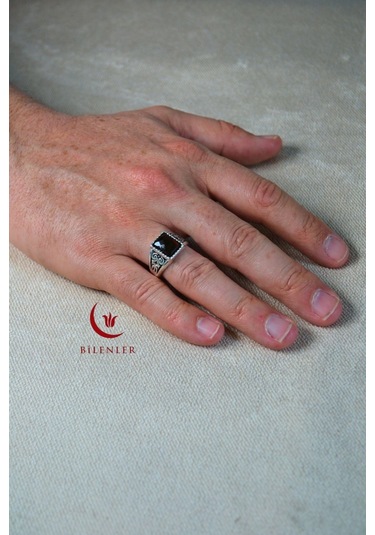 Erkek Taşlı Metal Yüzük Şık Tasarım 40'lı Kutu Gümüş