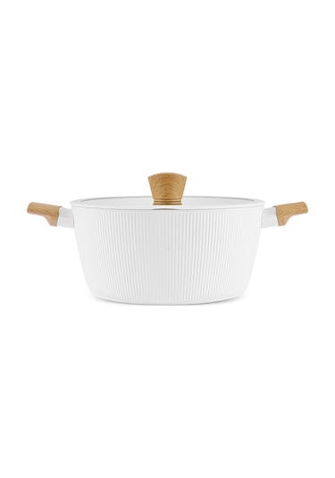 Karaca X Refika Swiss Crystal Purelıne İndüksiyon Tabanlı Servis Gereçli 12 Parça Tencere Seti Almond Cream Bej