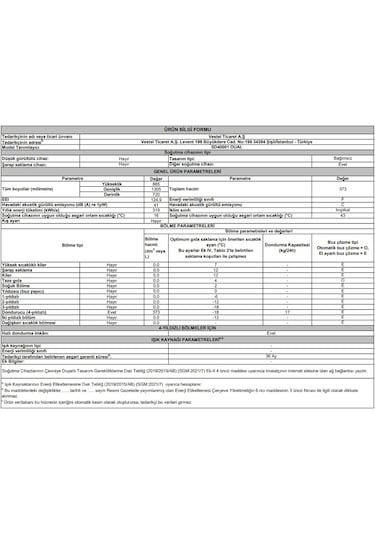 Vestel SD40001 Dual 373 LT Sandık Tipi Derin Dondurucu
