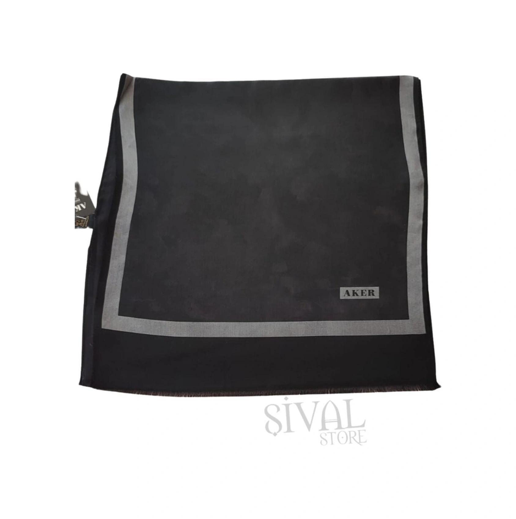 Siyah Aker İpek Jakar Fular 312 Siyah