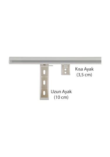 Peria Beyaz Dekoratif Perde Rayı 1 Kanallı Alüminyum Korniş