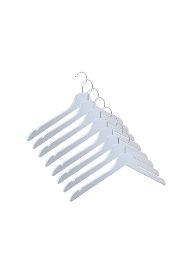 Nyn Ahşap Askı Elbise Gömlek Askısı Beyaz Renk 18 Adet