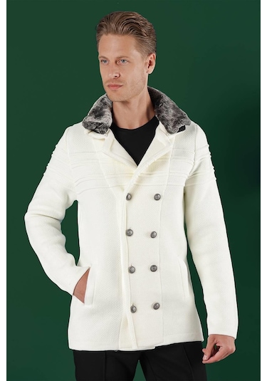 02 Slim Fit Ekru Spor Kaban Ekru