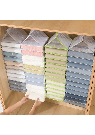 Dancemonkey Cbtx 12 Raflı Asma Depolama Organizatörü - Yeşil, Pvc Elbise Dolabı Rafları İçin 140l