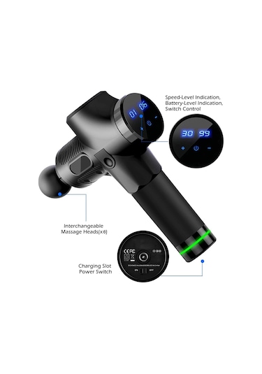 Kraft Hart Masaj Tabancası Sporcu Aleti 30 Hız Ayarlı 24v Siyah Çok Renkli