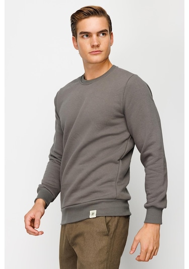 Igs İgs Erkek Koyu Gri Standart Bisiklet Yaka Sweatshirt Koyu Gri