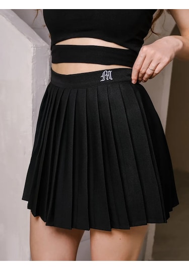 Pleated Fashion Okul Etek Şort Mini Tenis 238361504 SiYAH