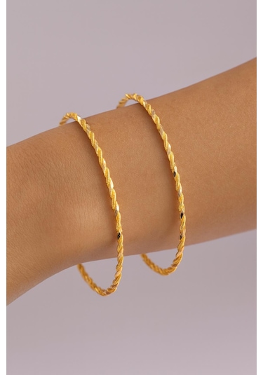 Çiğdem Gürel Kuyumculuk 14 Ayar 6 Gram İkili Burma Altın Bilezik