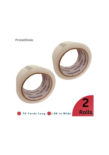Açık Ambalaj Bandı 2 Rulo, 1.88 'x 70 Yarda, Daha Kalın Akrilik Yapıştırıcı 2