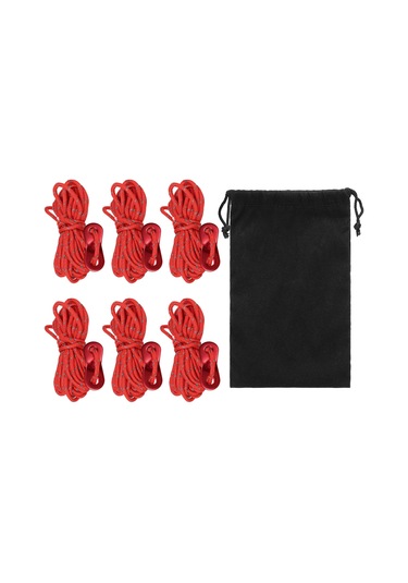 Lemestar Alüminyum Alloy Çelik Tenteği Kord Takımı, 6 Adet 4m Polipropilen Teli İle Depolama Çantası, Işık Yansıtan, Çadır Ve Kanopi Kurulumu İçin Dayanıklı Aksesuar Kırmızı Kırmızı