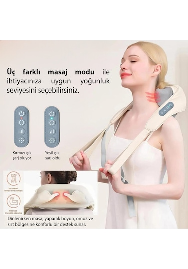 Kochler Şarjlı Boyun, Kol, Omuz Ve Bacak Masaj Aleti Derin Doku Titreşimli Masaj Cihazı Bej