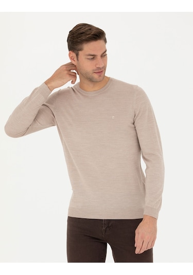 Pierre Cardin Erkek Taş Triko Kazak 50270054-vr049 Taş